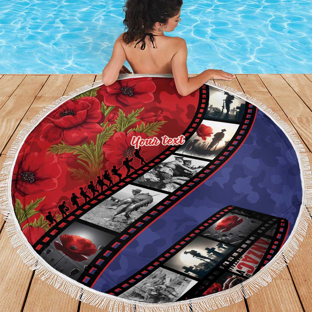 Personalised ANZAC Spirit 1915-2026 Filmstrip Tribute Beach Blanket Lest We Forget 25 April
