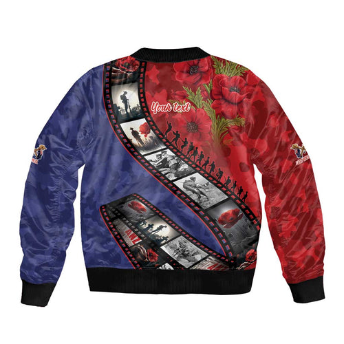 Personalised ANZAC Spirit 1915-2026 Filmstrip Tribute Bomber Jacket Lest We Forget 25 April