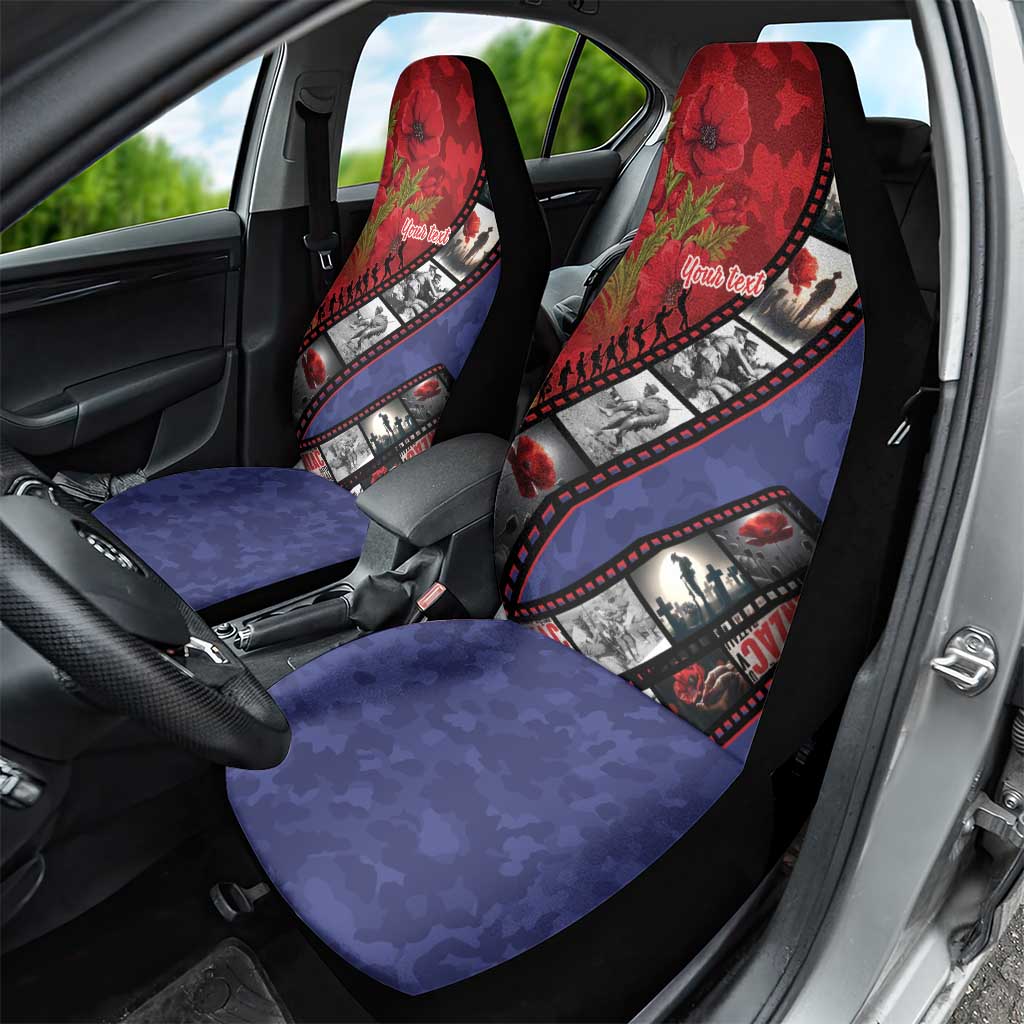 Personalised ANZAC Spirit 1915-2026 Filmstrip Tribute Car Seat Cover Lest We Forget 25 April