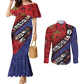 Personalised ANZAC Spirit 1915-2026 Filmstrip Tribute Couples Matching Mermaid Dress and Long Sleeve Button Shirt Lest We Forget 25 April