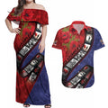 Personalised ANZAC Spirit 1915-2026 Filmstrip Tribute Couples Matching Off Shoulder Maxi Dress and Hawaiian Shirt Lest We Forget 25 April