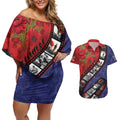 Personalised ANZAC Spirit 1915-2026 Filmstrip Tribute Couples Matching Off Shoulder Short Dress and Hawaiian Shirt Lest We Forget 25 April