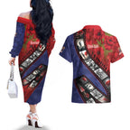 Personalised ANZAC Spirit 1915-2026 Filmstrip Tribute Couples Matching Off The Shoulder Long Sleeve Dress and Hawaiian Shirt Lest We Forget 25 April