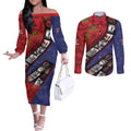 Personalised ANZAC Spirit 1915-2026 Filmstrip Tribute Couples Matching Off The Shoulder Long Sleeve Dress and Long Sleeve Button Shirt Lest We Forget 25 April