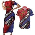 Personalised ANZAC Spirit 1915-2026 Filmstrip Tribute Couples Matching Short Sleeve Bodycon Dress and Hawaiian Shirt Lest We Forget 25 April
