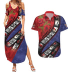 Personalised ANZAC Spirit 1915-2026 Filmstrip Tribute Couples Matching Summer Maxi Dress and Hawaiian Shirt Lest We Forget 25 April