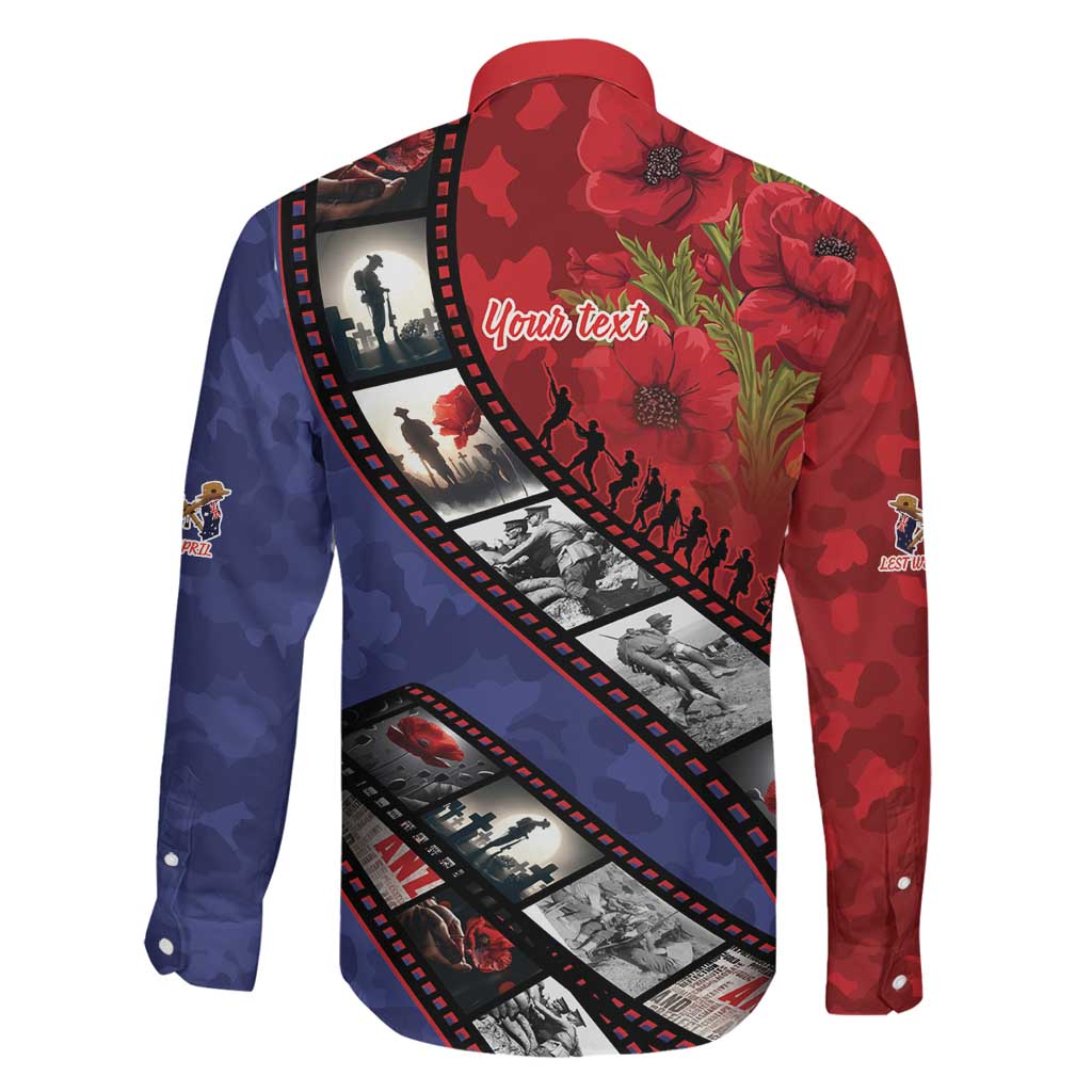 Personalised ANZAC Spirit 1915-2026 Filmstrip Tribute Family Matching Off Shoulder Maxi Dress and Hawaiian Shirt Lest We Forget 25 April