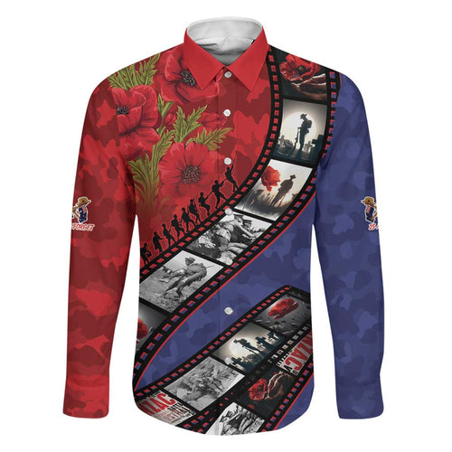 Personalised ANZAC Spirit 1915-2026 Filmstrip Tribute Family Matching Off Shoulder Short Dress and Hawaiian Shirt Lest We Forget 25 April