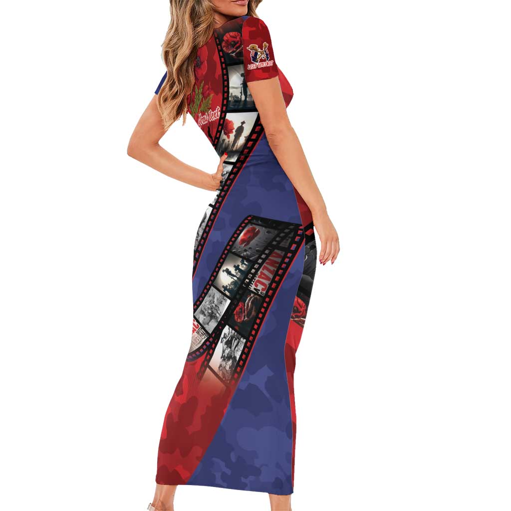 Personalised ANZAC Spirit 1915-2026 Filmstrip Tribute Family Matching Short Sleeve Bodycon Dress and Hawaiian Shirt Lest We Forget 25 April