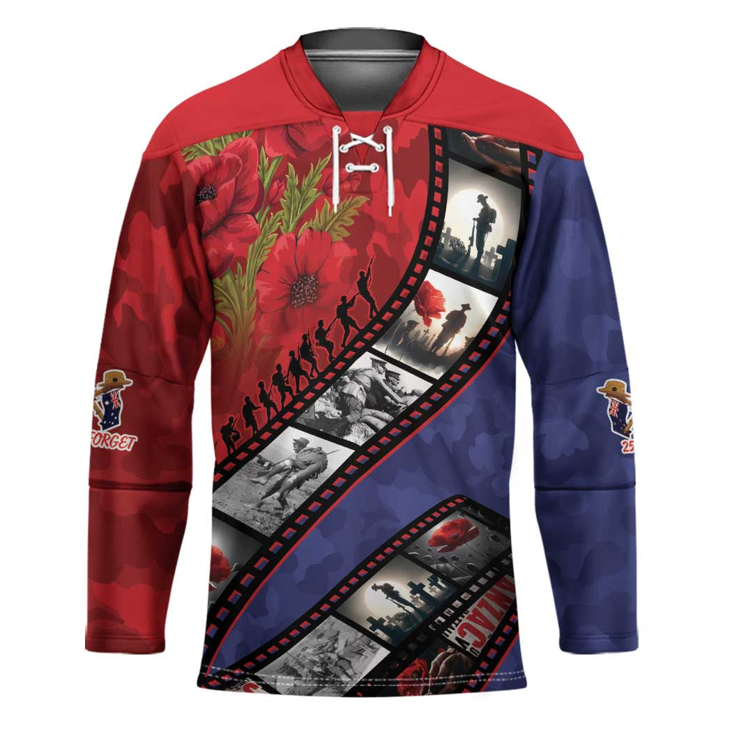 Personalised ANZAC Spirit 1915-2026 Filmstrip Tribute Hockey Jersey Lest We Forget 25 April