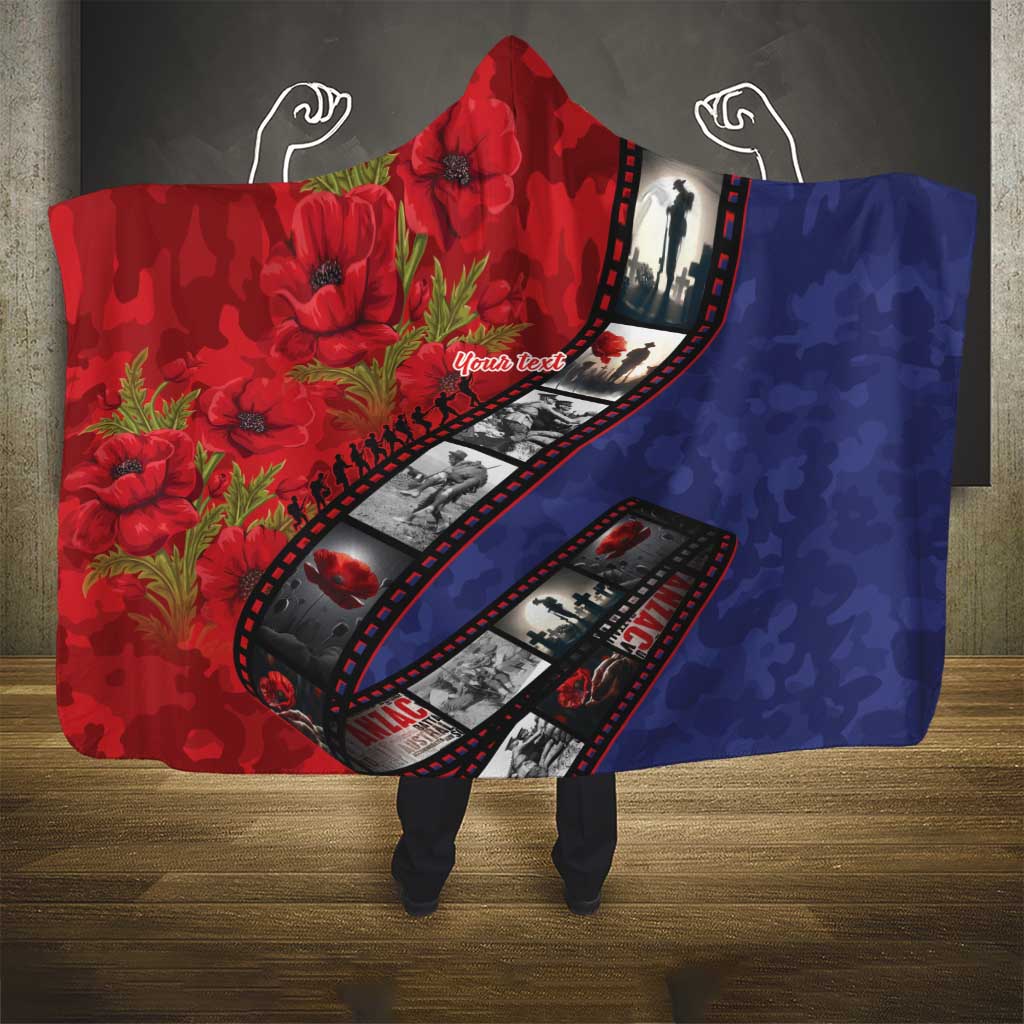 Personalised ANZAC Spirit 1915-2026 Filmstrip Tribute Hooded Blanket Lest We Forget 25 April