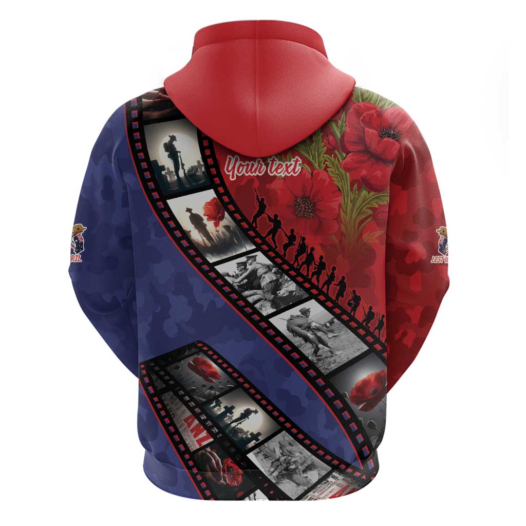 Personalised ANZAC Spirit 1915-2026 Filmstrip Tribute Hoodie Lest We Forget 25 April