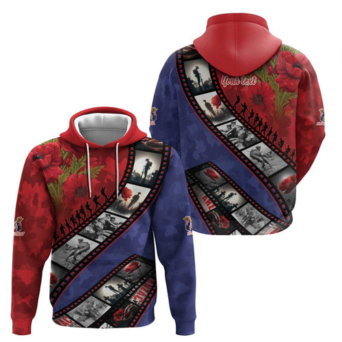 Personalised ANZAC Spirit 1915-2026 Filmstrip Tribute Hoodie Lest We Forget 25 April