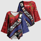 Personalised ANZAC Spirit 1915-2026 Filmstrip Tribute Kimono Sleeve Blouse Lest We Forget 25 April