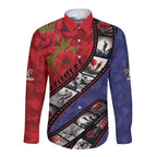Personalised ANZAC Spirit 1915-2026 Filmstrip Tribute Long Sleeve Button Shirt Lest We Forget 25 April