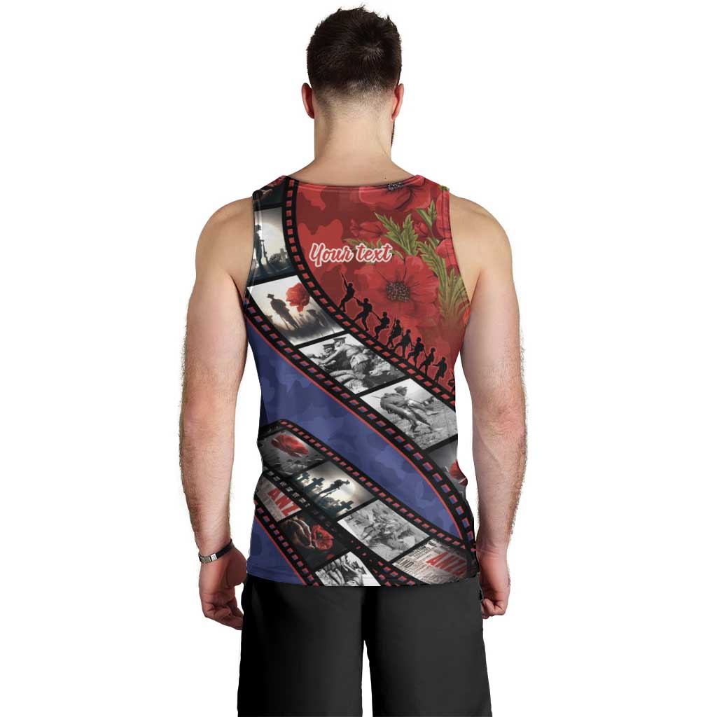 Personalised ANZAC Spirit 1915-2026 Filmstrip Tribute Men Tank Top Lest We Forget 25 April