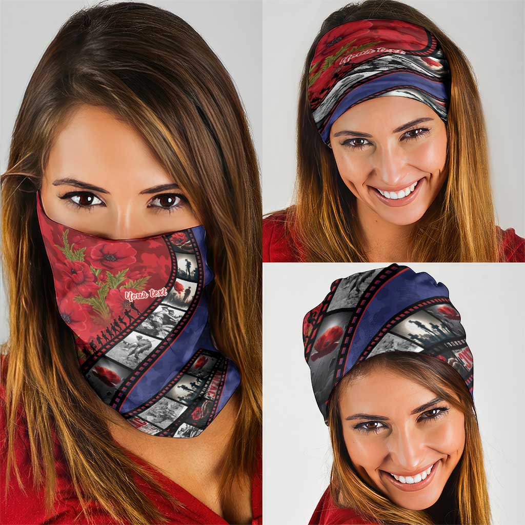 Personalised ANZAC Spirit 1915-2026 Filmstrip Tribute Neck Gaiter Lest We Forget 25 April