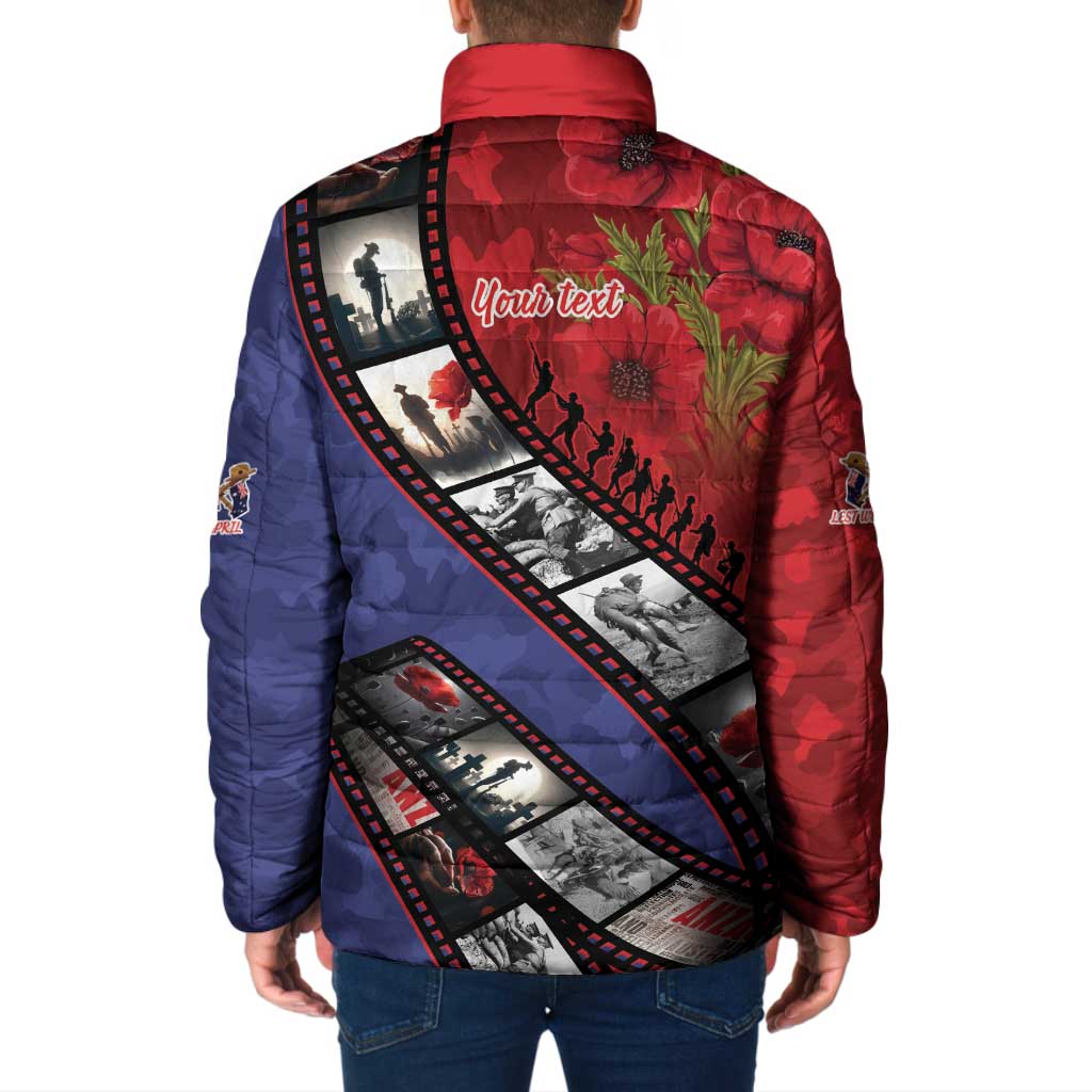 Personalised ANZAC Spirit 1915-2026 Filmstrip Tribute Padded Jacket Lest We Forget 25 April