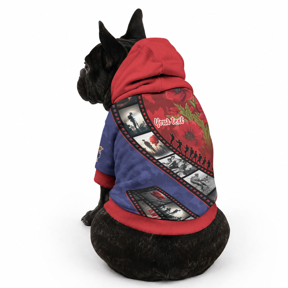 Personalised ANZAC Spirit 1915-2026 Filmstrip Tribute Pet Hoodie Lest We Forget 25 April