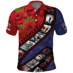 Personalised ANZAC Spirit 1915-2026 Filmstrip Tribute Polo Shirt Lest We Forget 25 April