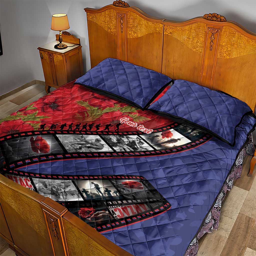 Personalised ANZAC Spirit 1915-2026 Filmstrip Tribute Quilt Bed Set Lest We Forget 25 April