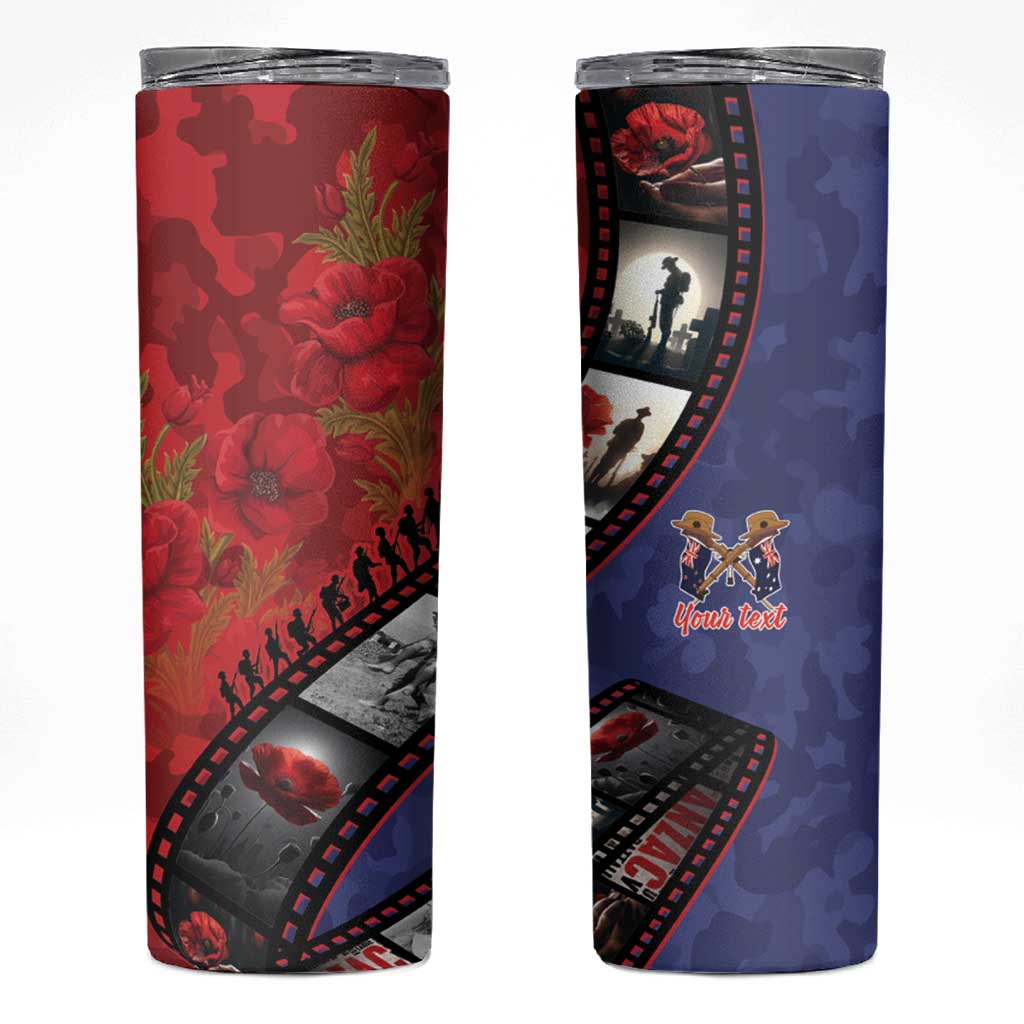 Personalised ANZAC Spirit 1915-2026 Filmstrip Tribute Skinny Tumbler Lest We Forget 25 April