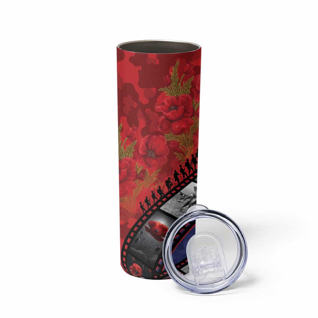 Personalised ANZAC Spirit 1915-2026 Filmstrip Tribute Skinny Tumbler Lest We Forget 25 April
