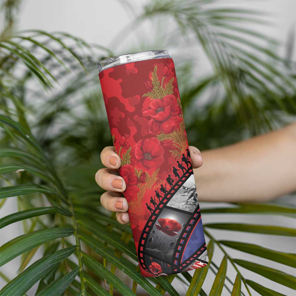 Personalised ANZAC Spirit 1915-2026 Filmstrip Tribute Skinny Tumbler Lest We Forget 25 April