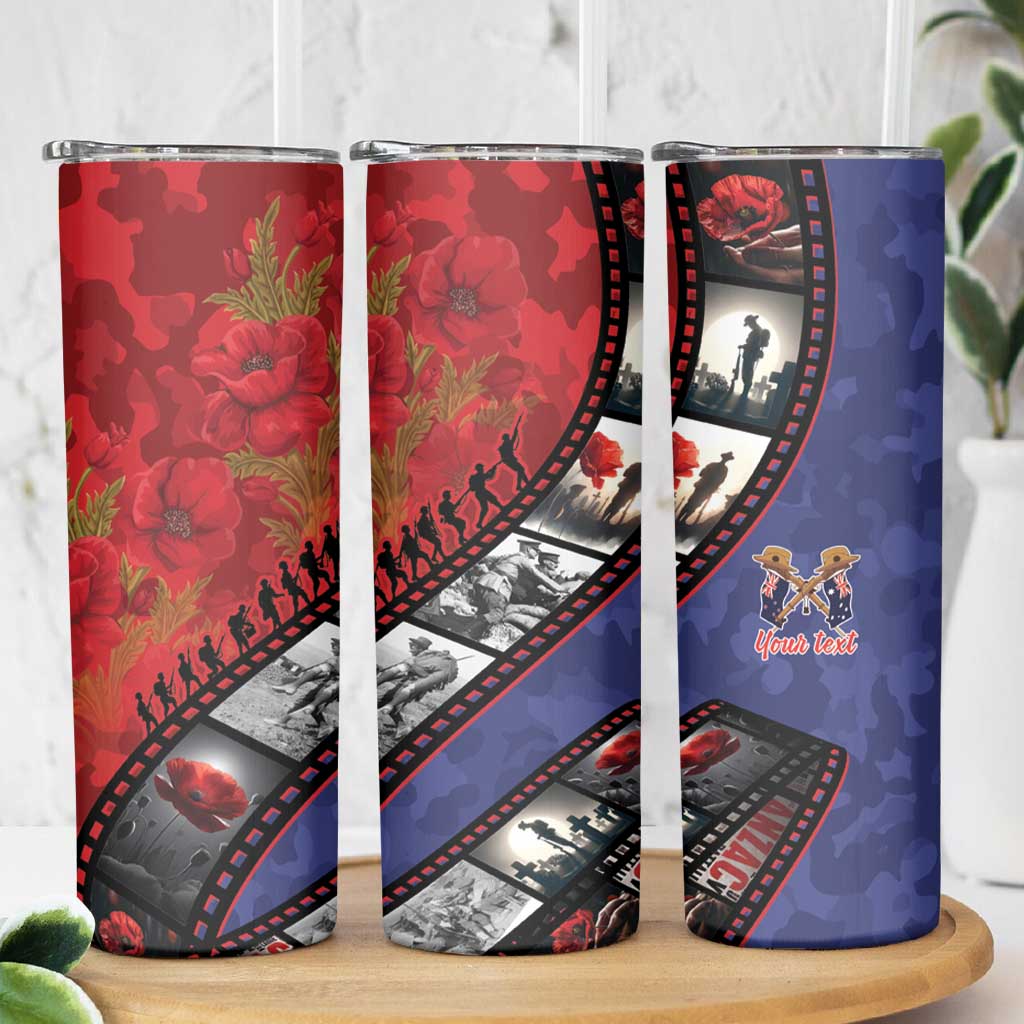 Personalised ANZAC Spirit 1915-2026 Filmstrip Tribute Skinny Tumbler Lest We Forget 25 April