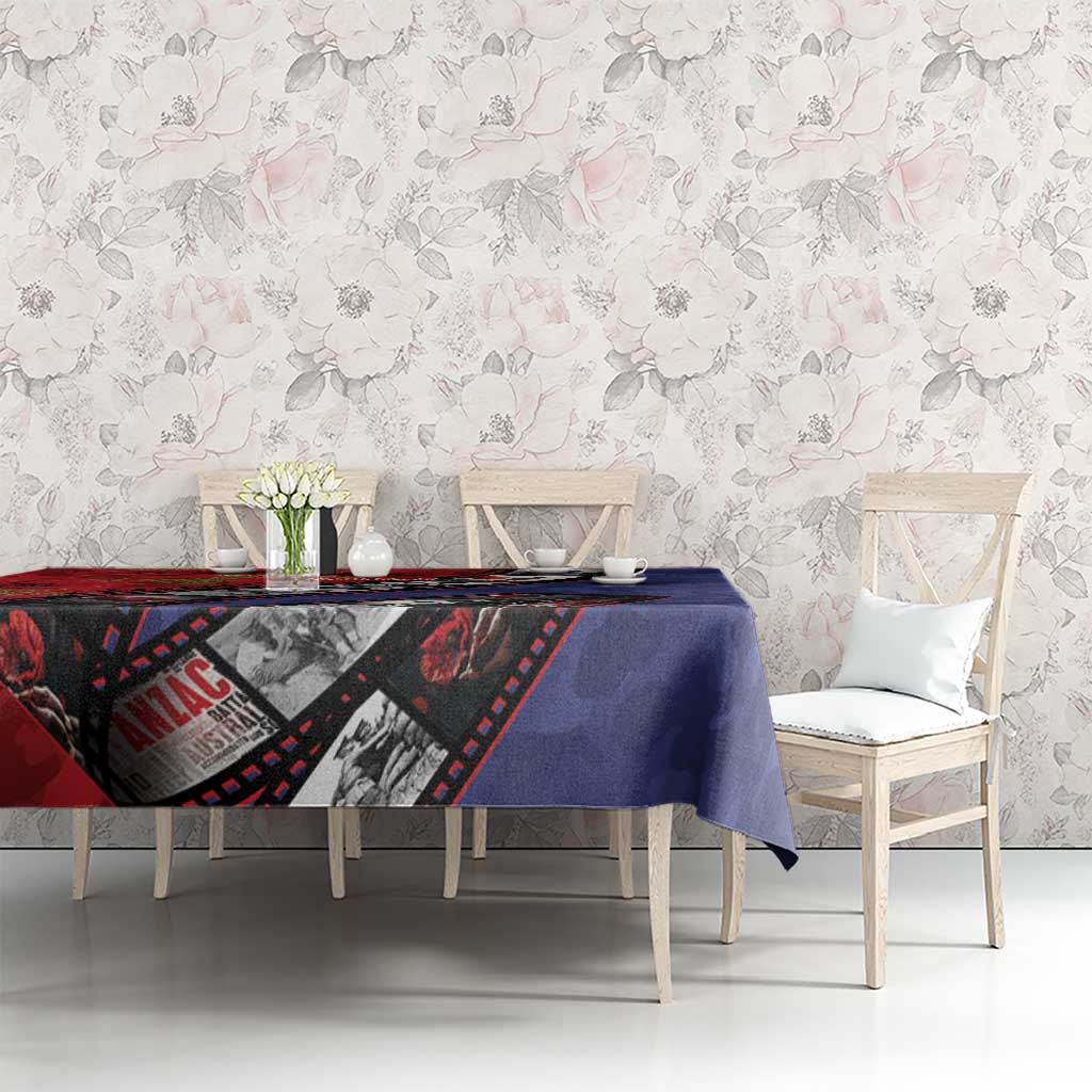 Personalised ANZAC Spirit 1915-2026 Filmstrip Tribute Tablecloth Lest We Forget 25 April