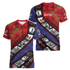 Personalised ANZAC Spirit 1915-2026 Filmstrip Tribute Women V-Neck T-Shirt Lest We Forget 25 April