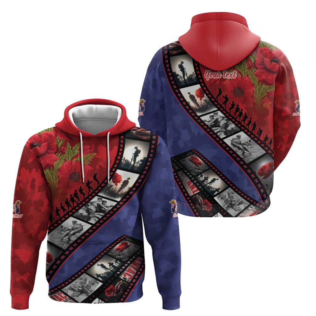 Personalised ANZAC Spirit 1915-2026 Filmstrip Tribute Zip Hoodie Lest We Forget 25 April