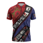 Personalised ANZAC Spirit 1915-2026 Filmstrip Tribute Zipper Polo Shirt Lest We Forget 25 April
