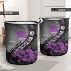 Personalised Remembering ANZAC Lest We Forget Laundry Basket Vintage Film Frame Memorial Purple Poppy