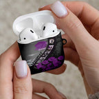 Personalised Remembering ANZAC Lest We Forget AirPods Case Vintage Film Frame Memorial Purple Poppy