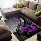 Personalised Remembering ANZAC Lest We Forget Area Rug Vintage Film Frame Memorial Purple Poppy