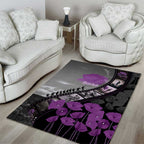 Personalised Remembering ANZAC Lest We Forget Area Rug Vintage Film Frame Memorial Purple Poppy
