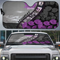 Personalised Remembering ANZAC Lest We Forget Auto Sun Shade Vintage Film Frame Memorial Purple Poppy