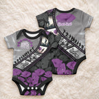 Personalised Remembering ANZAC Lest We Forget Baby Onesie Vintage Film Frame Memorial Purple Poppy