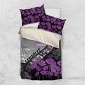 Personalised Remembering ANZAC Lest We Forget Bedding Set Vintage Film Frame Memorial Purple Poppy