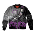 Personalised Remembering ANZAC Lest We Forget Bomber Jacket Vintage Film Frame Memorial Purple Poppy