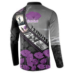 Personalised Remembering ANZAC Lest We Forget Button Sweatshirt Vintage Film Frame Memorial Purple Poppy