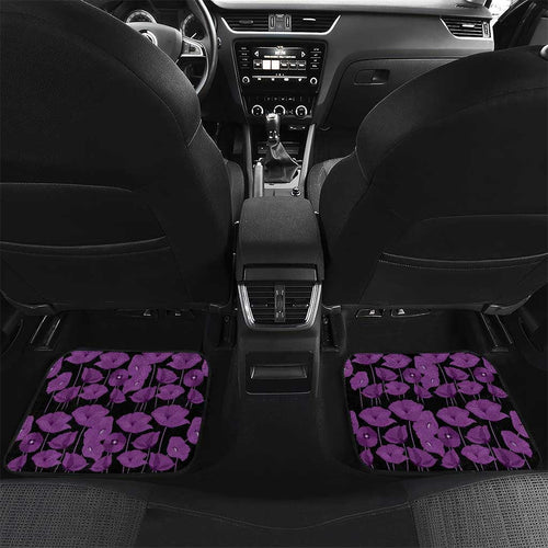 Personalised Remembering ANZAC Lest We Forget Car Mats Vintage Film Frame Memorial Purple Poppy
