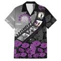 Personalised Remembering ANZAC Lest We Forget Family Matching Mermaid Dress and Hawaiian Shirt Vintage Film Frame Memorial Purple Poppy