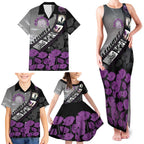 Personalised Remembering ANZAC Lest We Forget Family Matching Tank Maxi Dress and Hawaiian Shirt Vintage Film Frame Memorial Purple Poppy