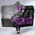 Personalised Remembering ANZAC Lest We Forget Hooded Blanket Vintage Film Frame Memorial Purple Poppy