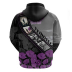 Personalised Remembering ANZAC Lest We Forget Hoodie Vintage Film Frame Memorial Purple Poppy