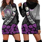 Personalised Remembering ANZAC Lest We Forget Hoodie Dress Vintage Film Frame Memorial Purple Poppy