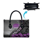 Personalised Remembering ANZAC Lest We Forget Leather Bag Vintage Film Frame Memorial Purple Poppy