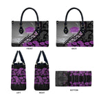 Personalised Remembering ANZAC Lest We Forget Leather Bag Vintage Film Frame Memorial Purple Poppy